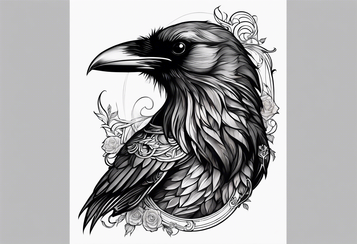 Generate a raven tattoo tattoo idea