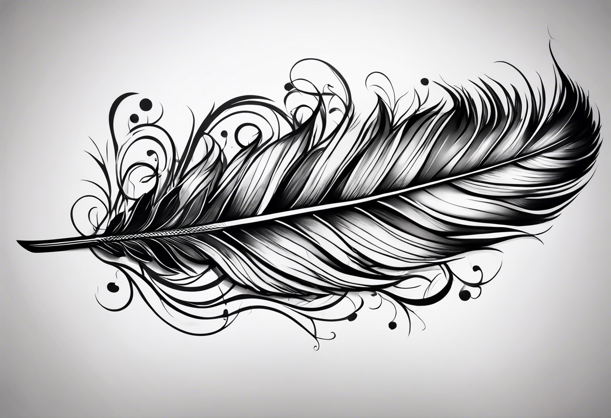 Feather pen tattoo idea