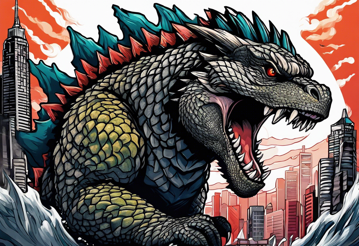 Godzilla tattoo tattoo idea