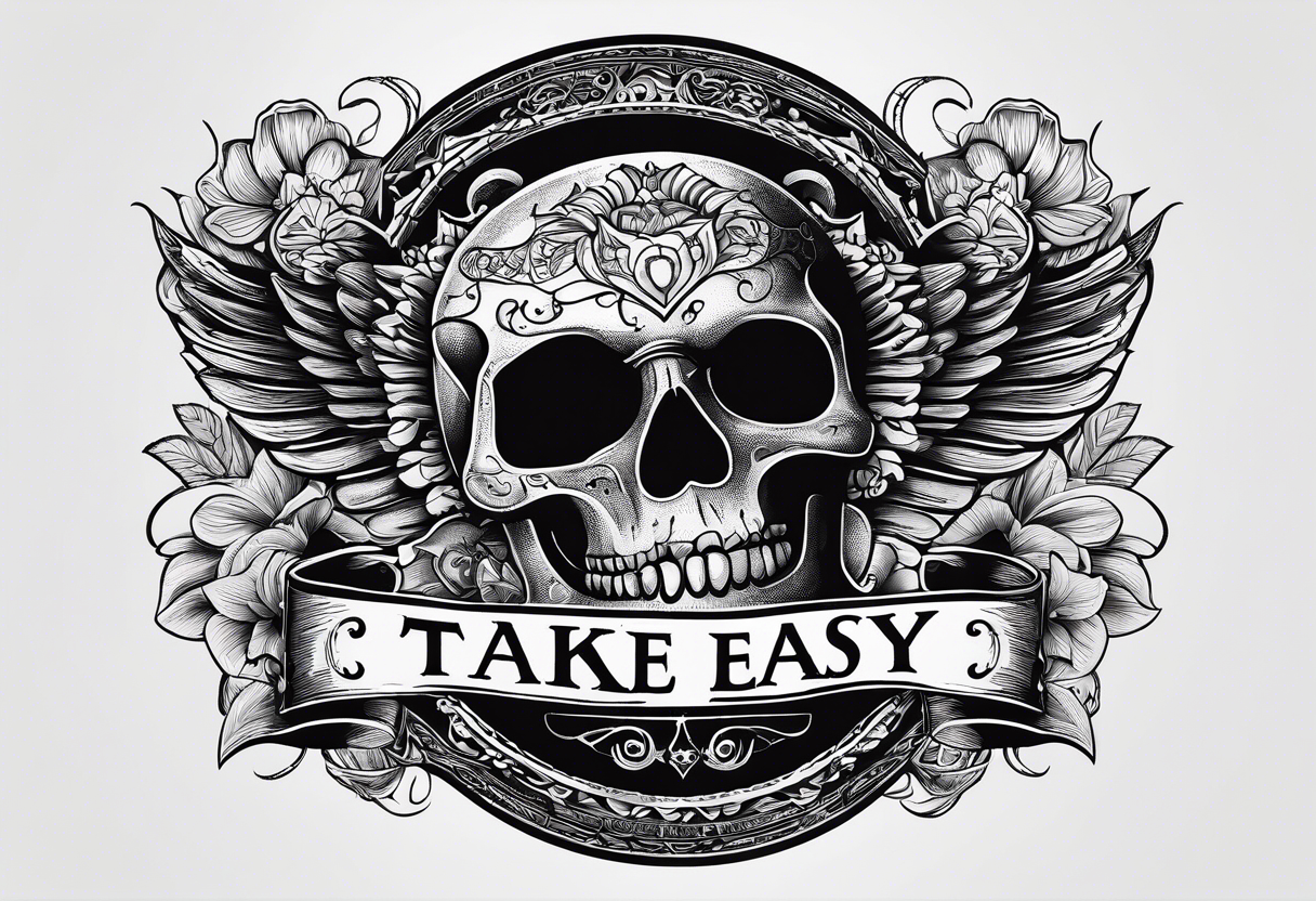 text that says take it easy tattoo idea