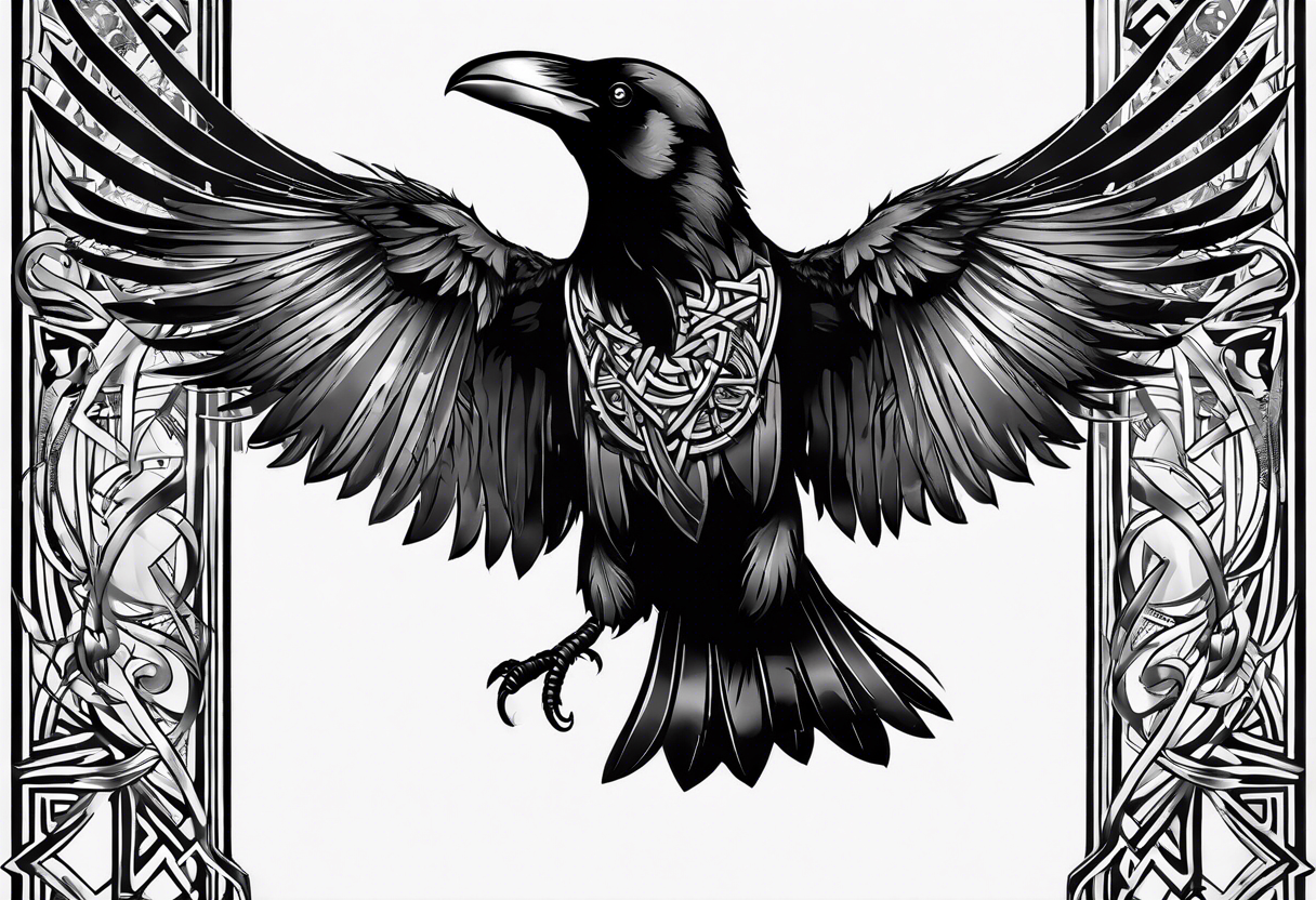 raven perched
roman numeral
celtic tattoo idea