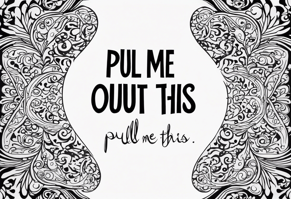 A simple quote that is curved saying “pull me out of this” tattoo idea