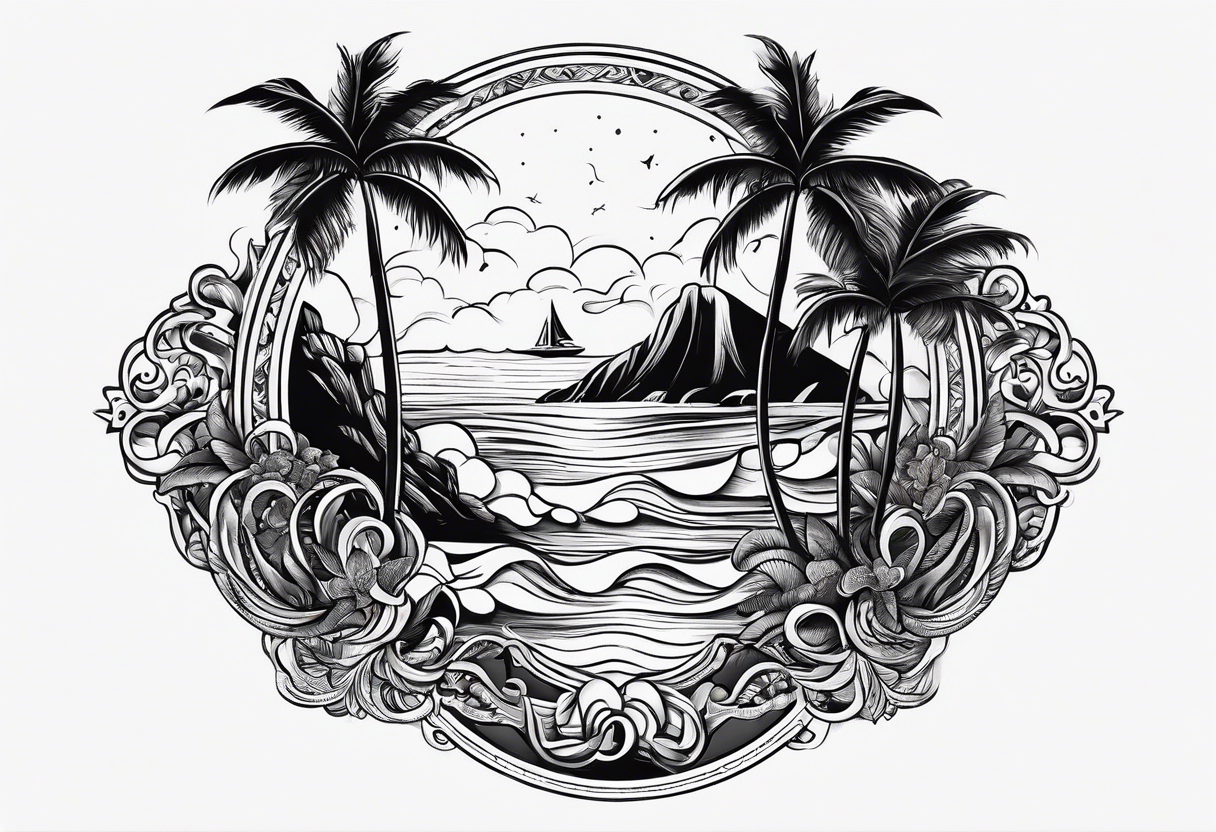 California Beach Mural tattoo idea