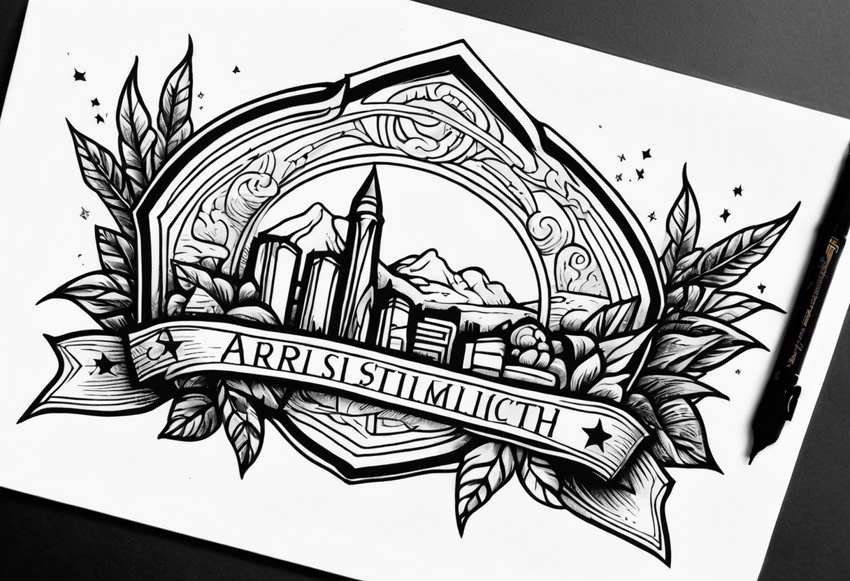 ARCHED BANNER tattoo idea