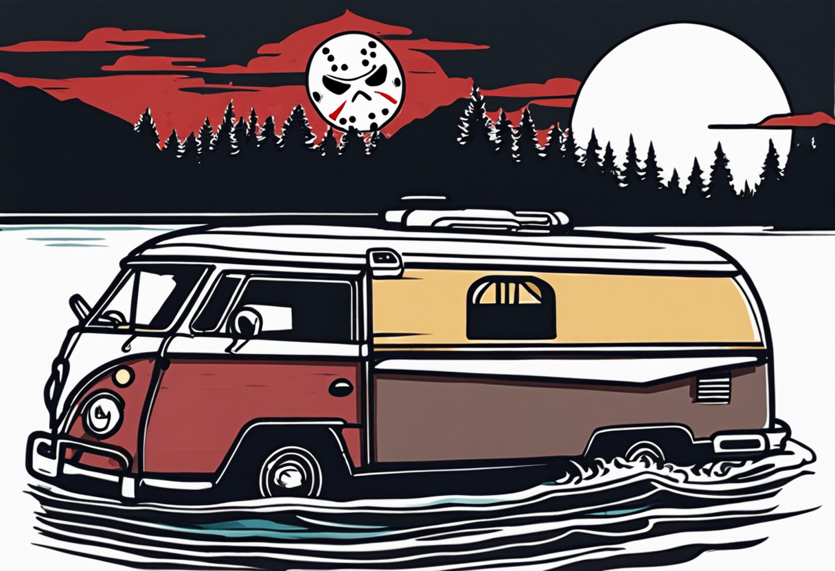 camp crystal lake and jason vorhees tattoo idea