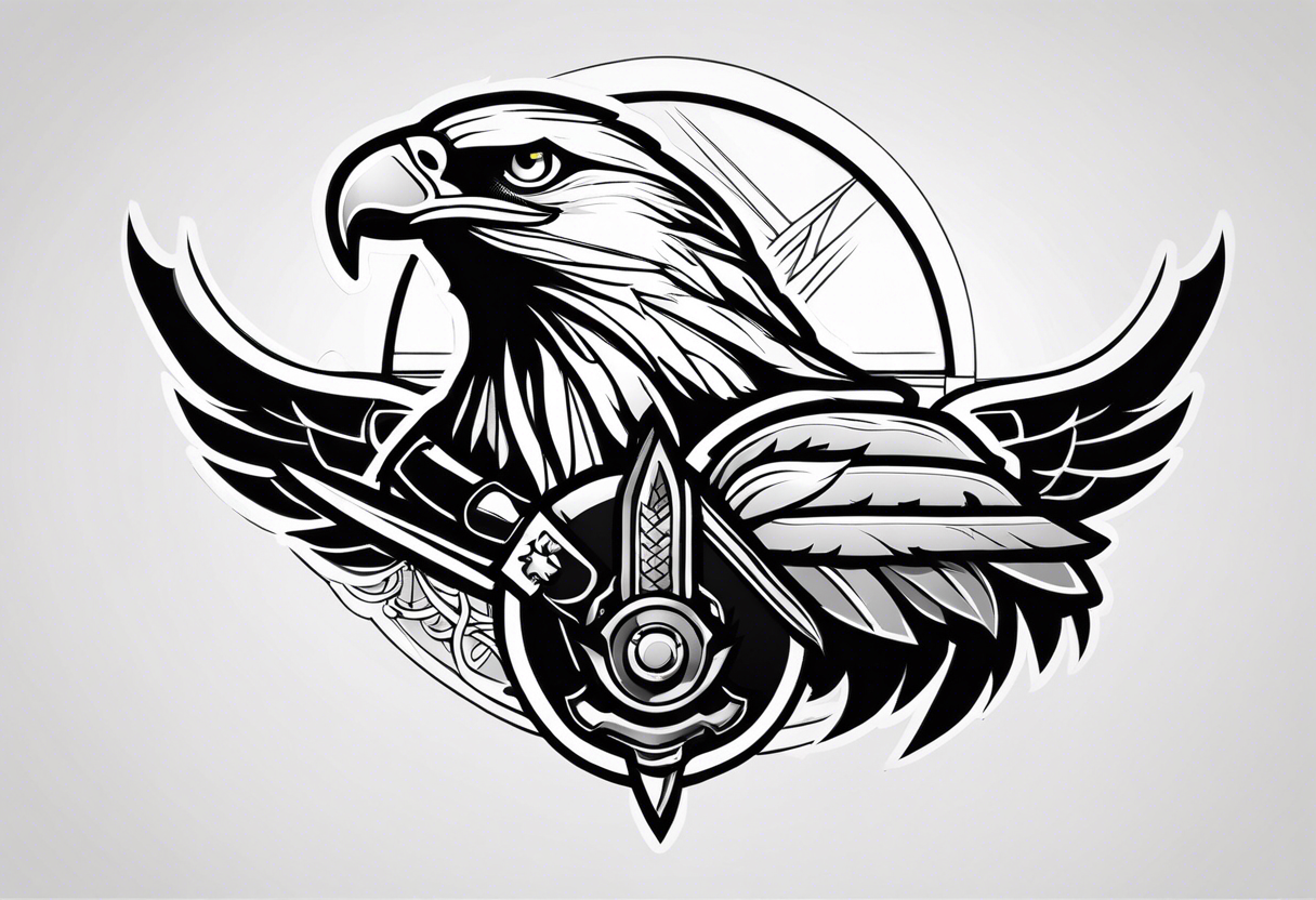 Eagle with blade tattoo idea