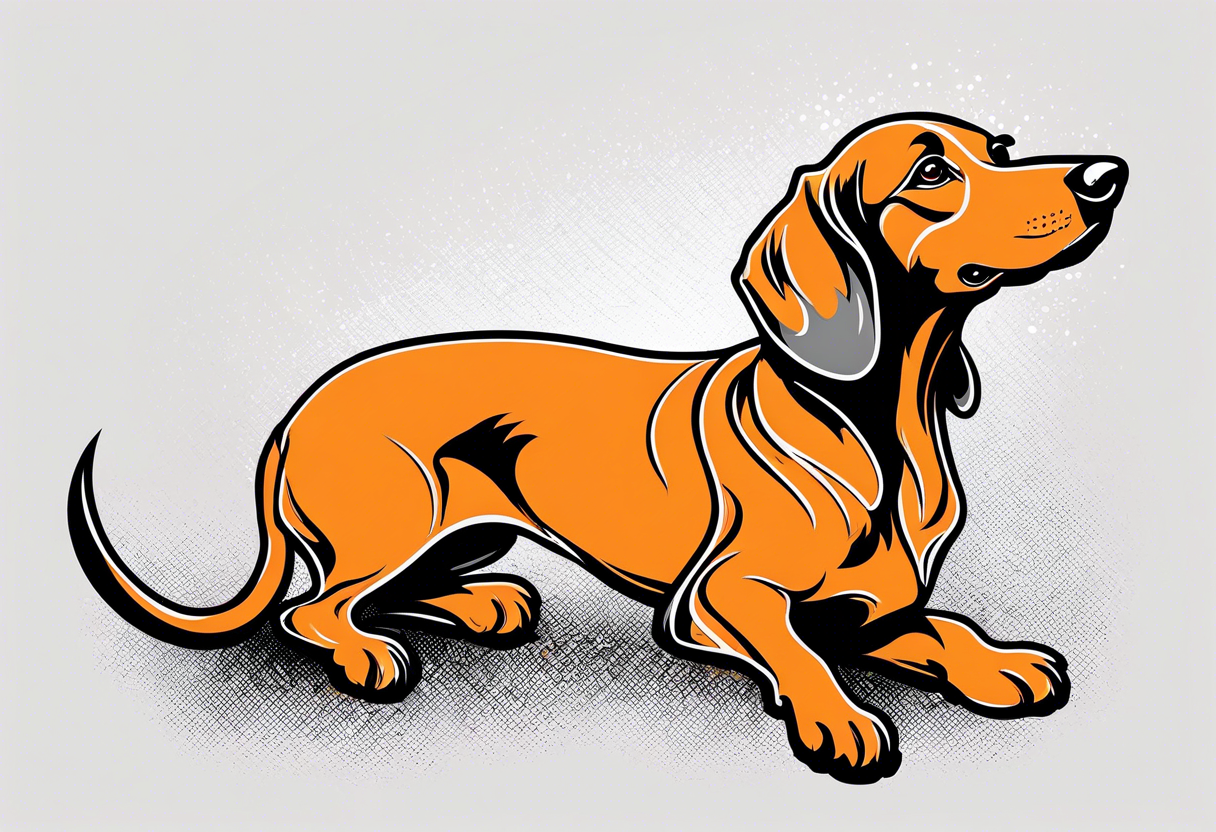 wiener dor orange with gray feet tattoo idea