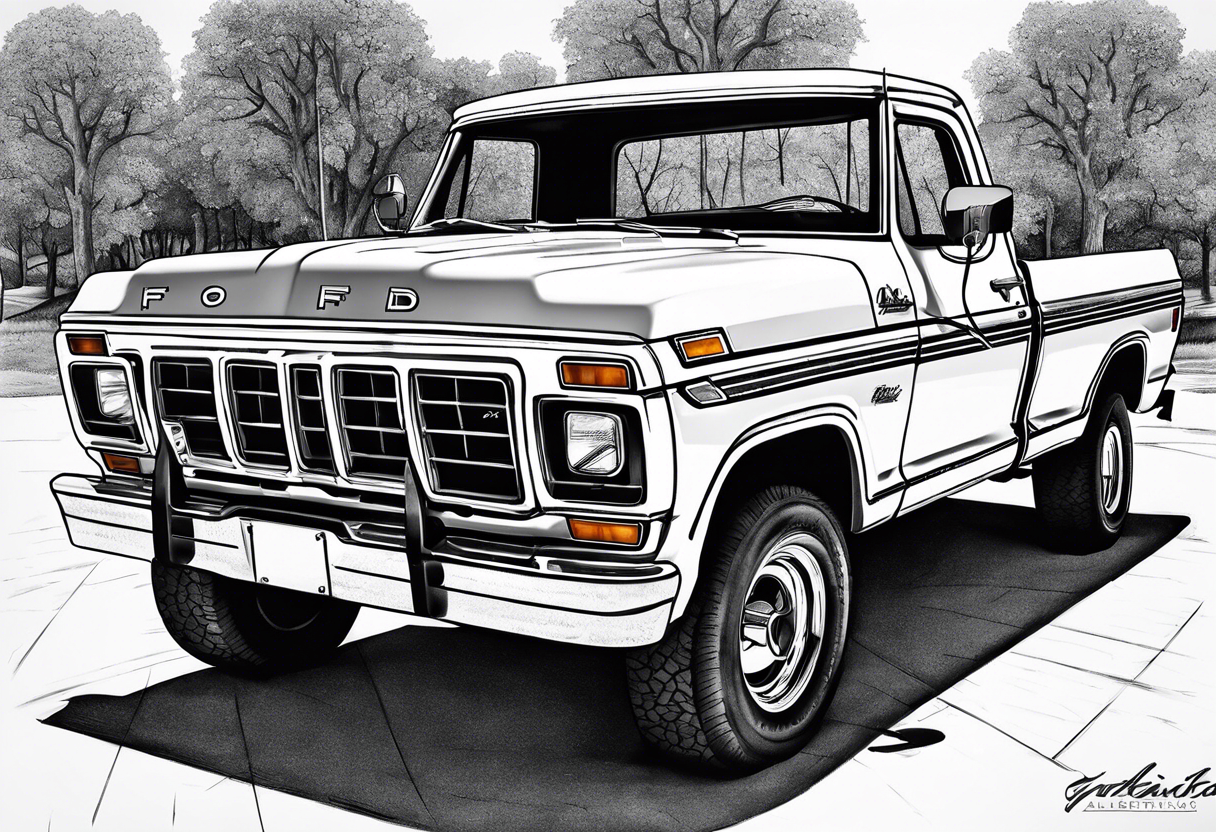 1974 ford f-100 - alberta themed tattoo idea