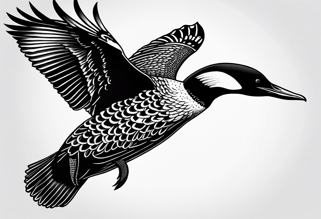 Loon flying tattoo idea