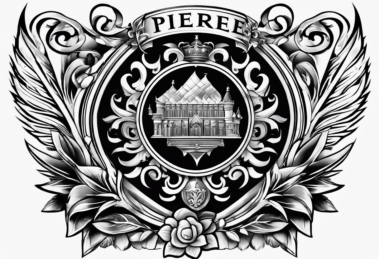 create a family crest for last name Pierre Noel tattoo idea