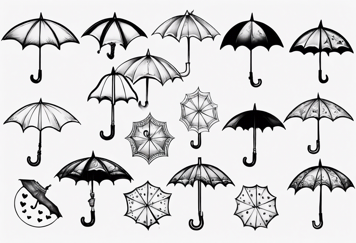 marry Poppins umbrella tattoo idea