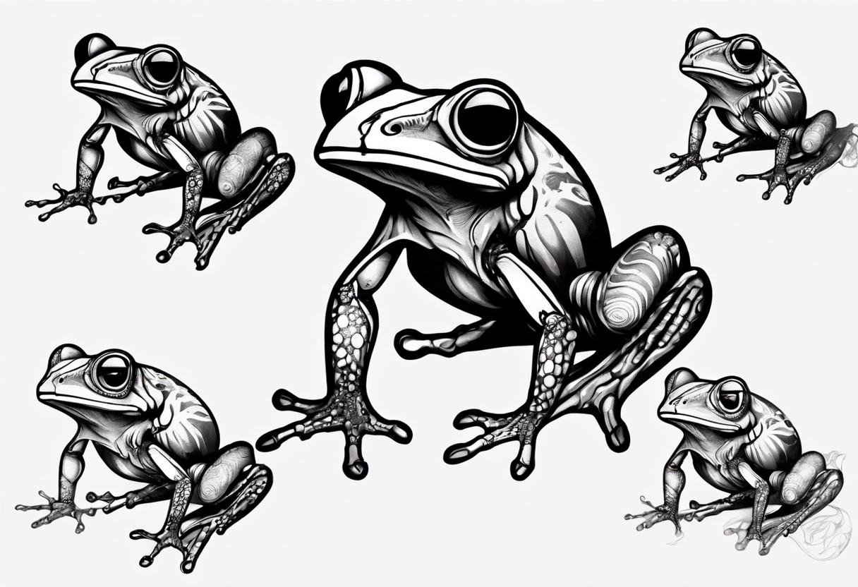 common coqui sitting on flor de maga tattoo idea