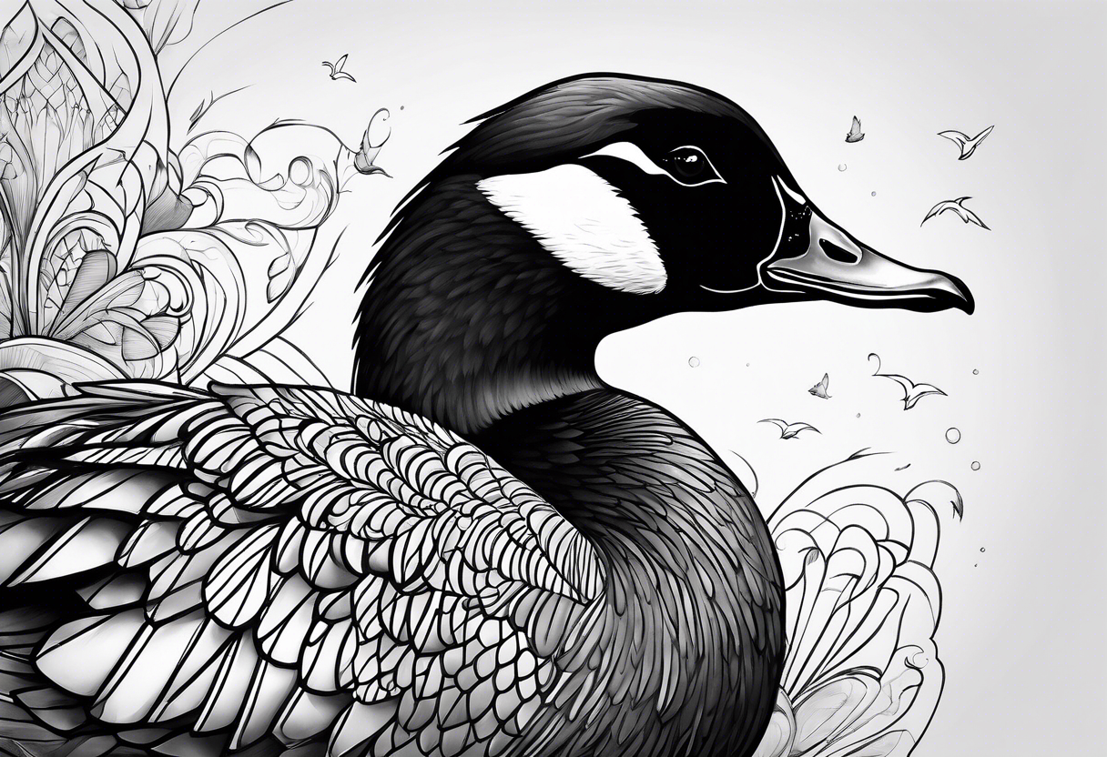canadian goose mystical Background tattoo idea