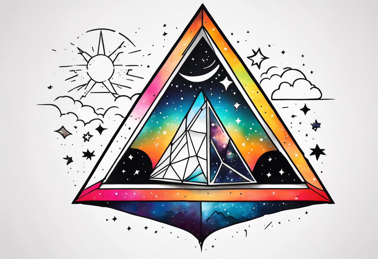 a prism with universe inside tattoo idea