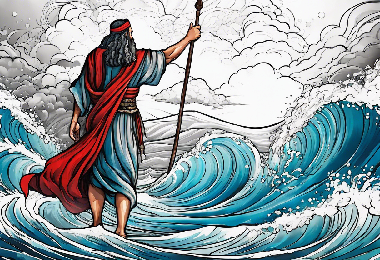 Moses parting the Red Sea tattoo idea