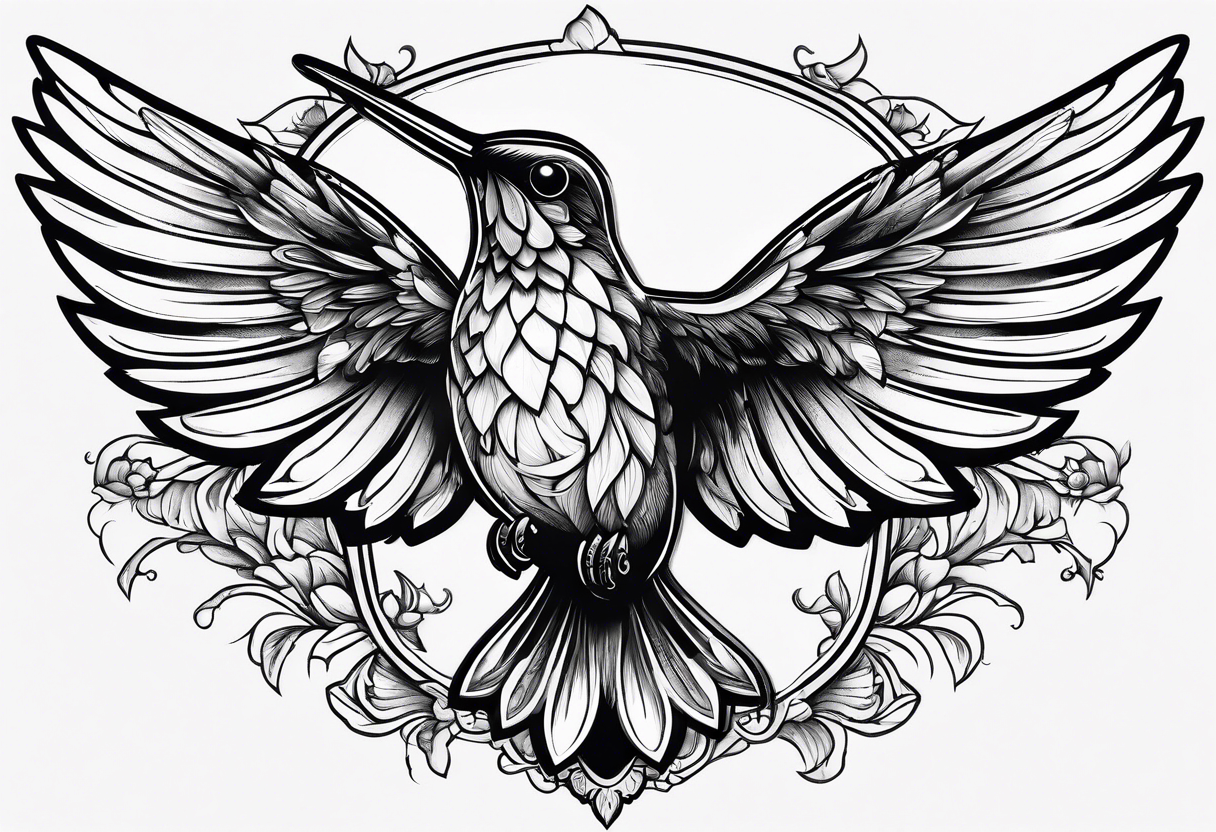 death in a shape of a humming bird tattoo idea