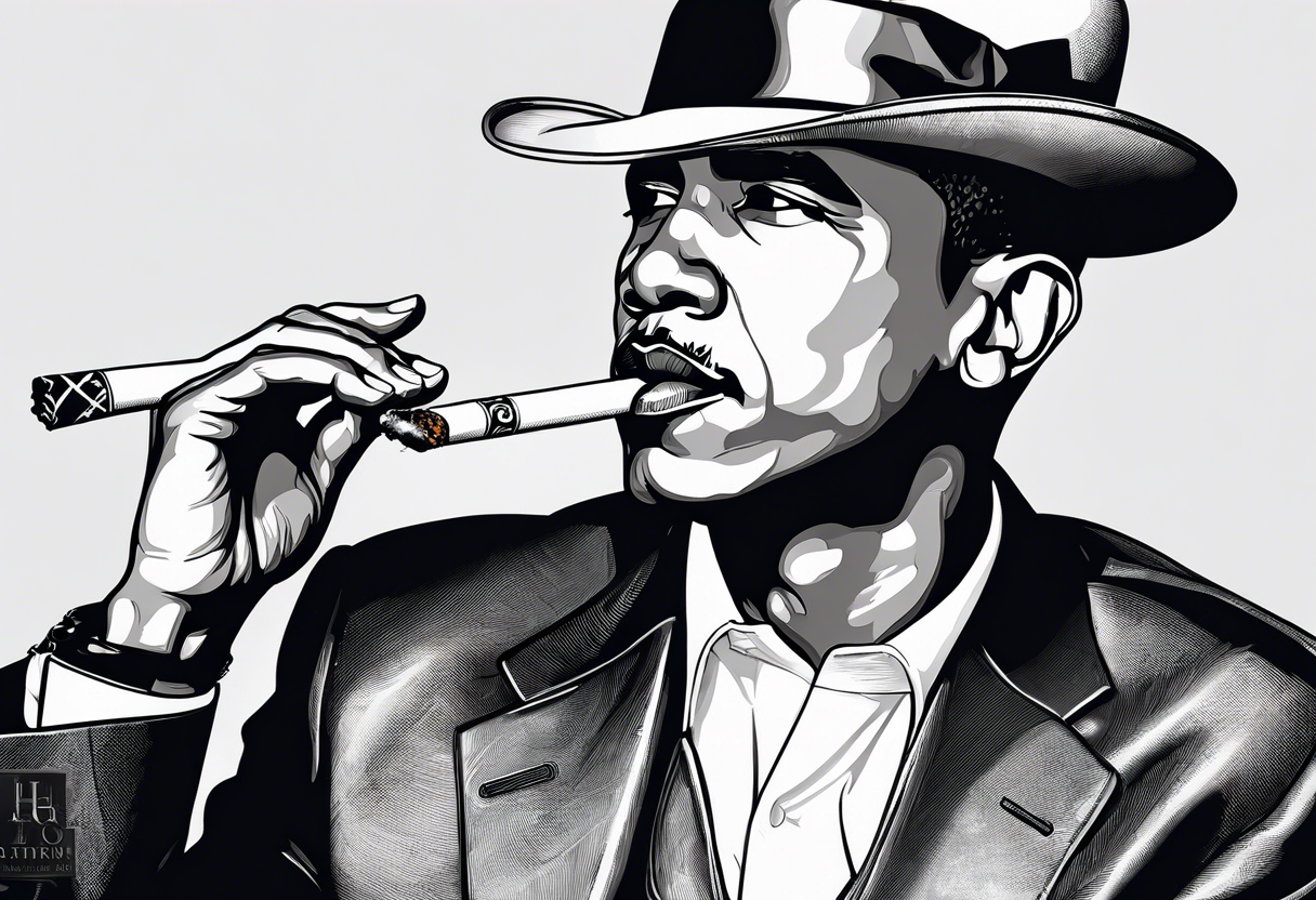 obama smoking cigarette tattoo idea