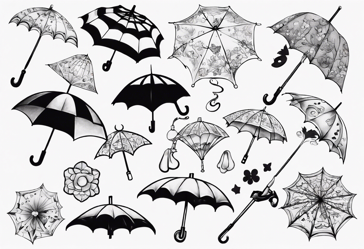 marry Poppins umbrella tattoo idea