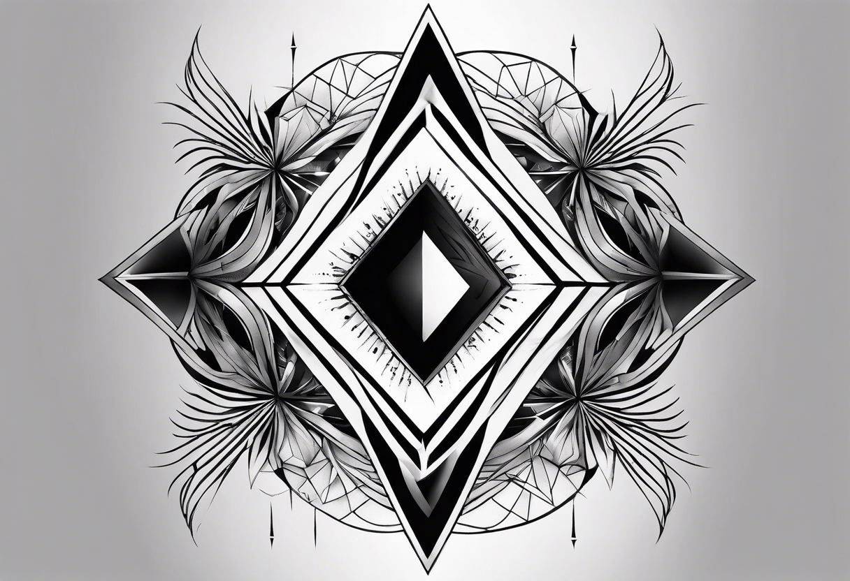 multiple triangle portals to fantasy world, forearm tattoo tattoo idea