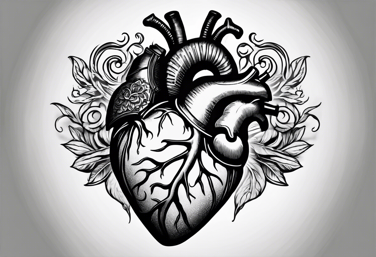 ribs exposing anatomically correct heart tattoo idea