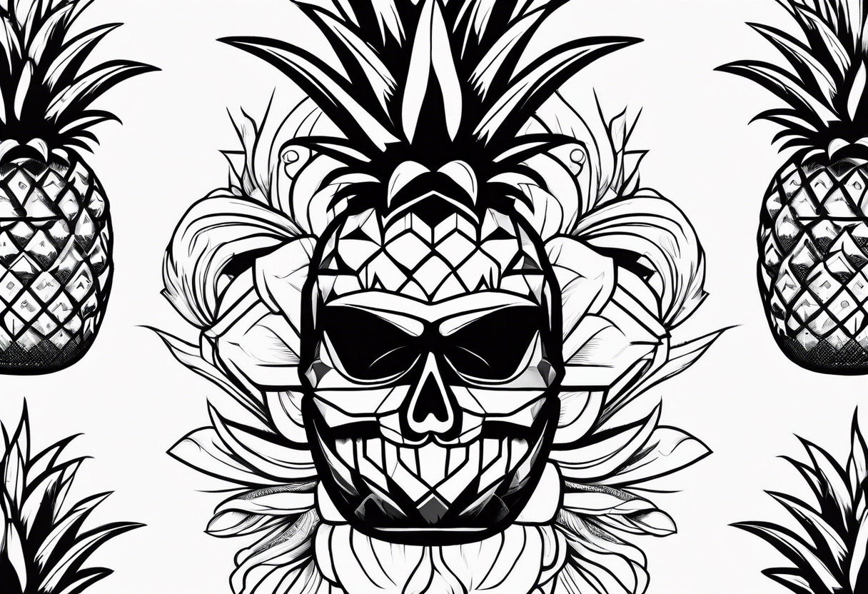 Half pineapple half bomb tattoo idea