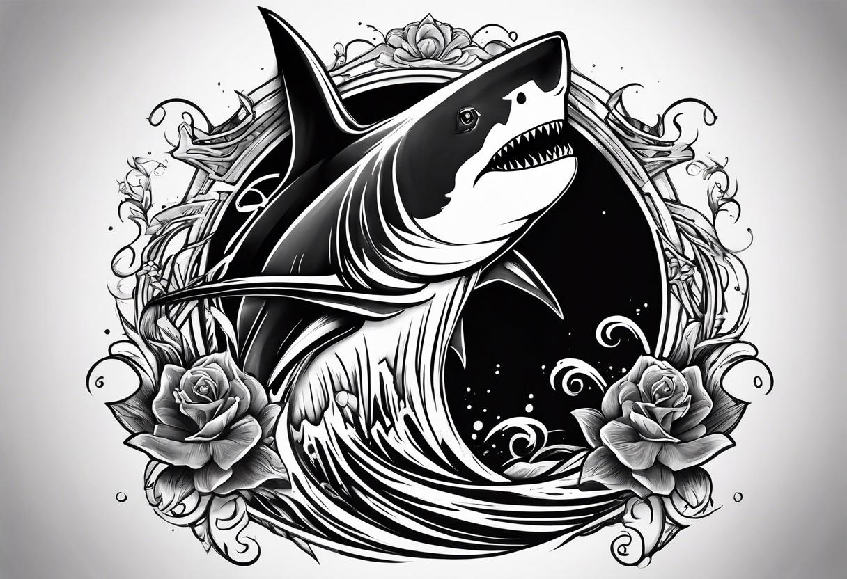 Shark grim reaper tattoo idea