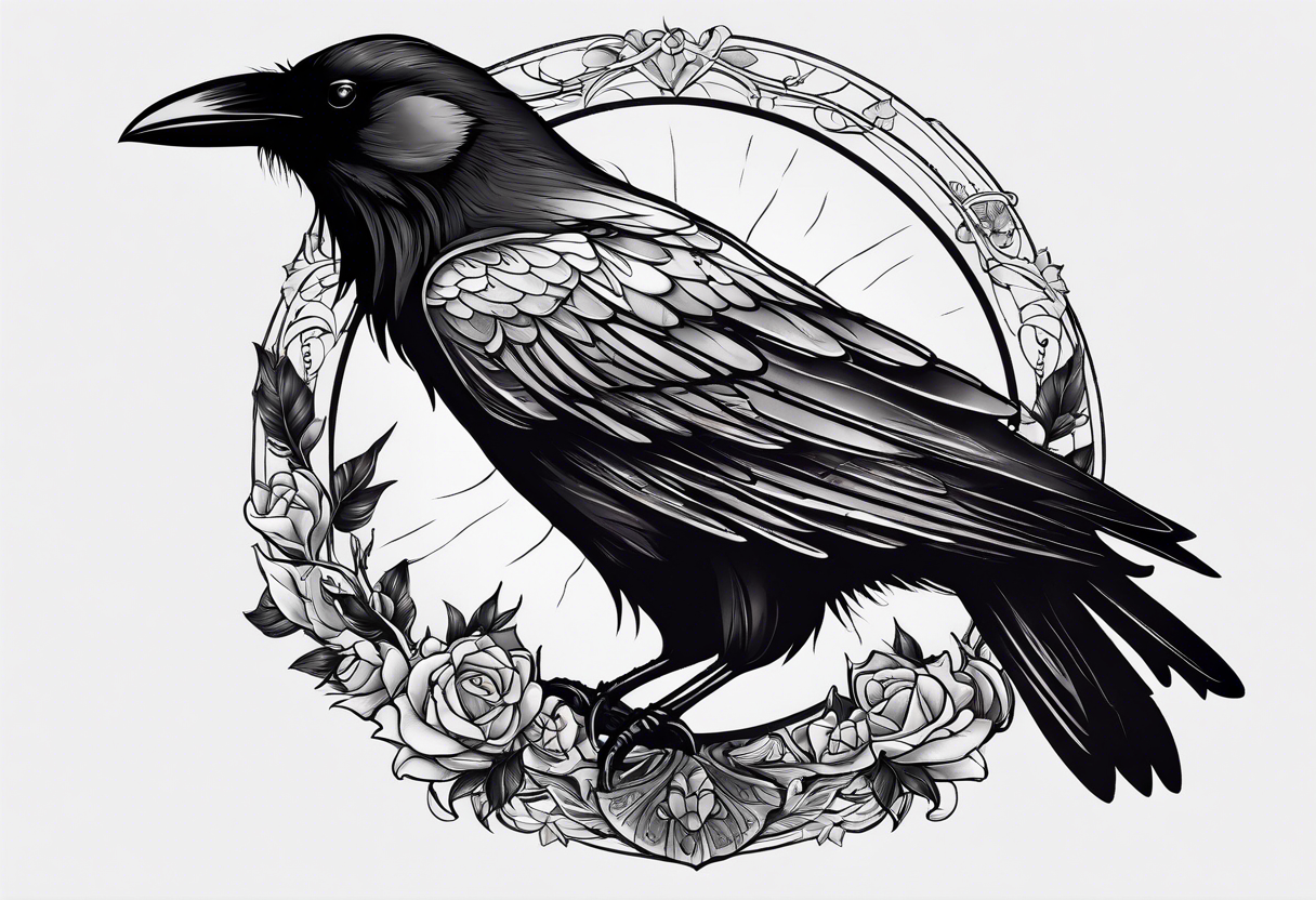 Generate a raven tattoo tattoo idea