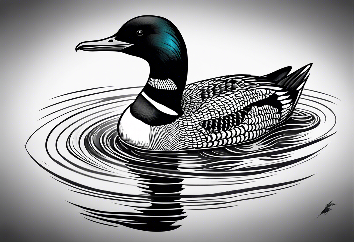 loon swimming tattoo idea