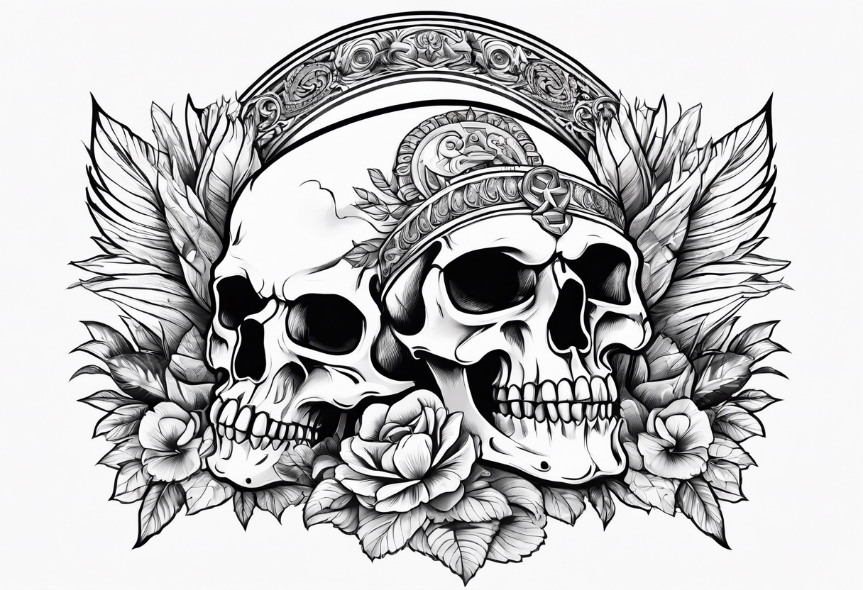 ancient greece and skulls tattoo idea