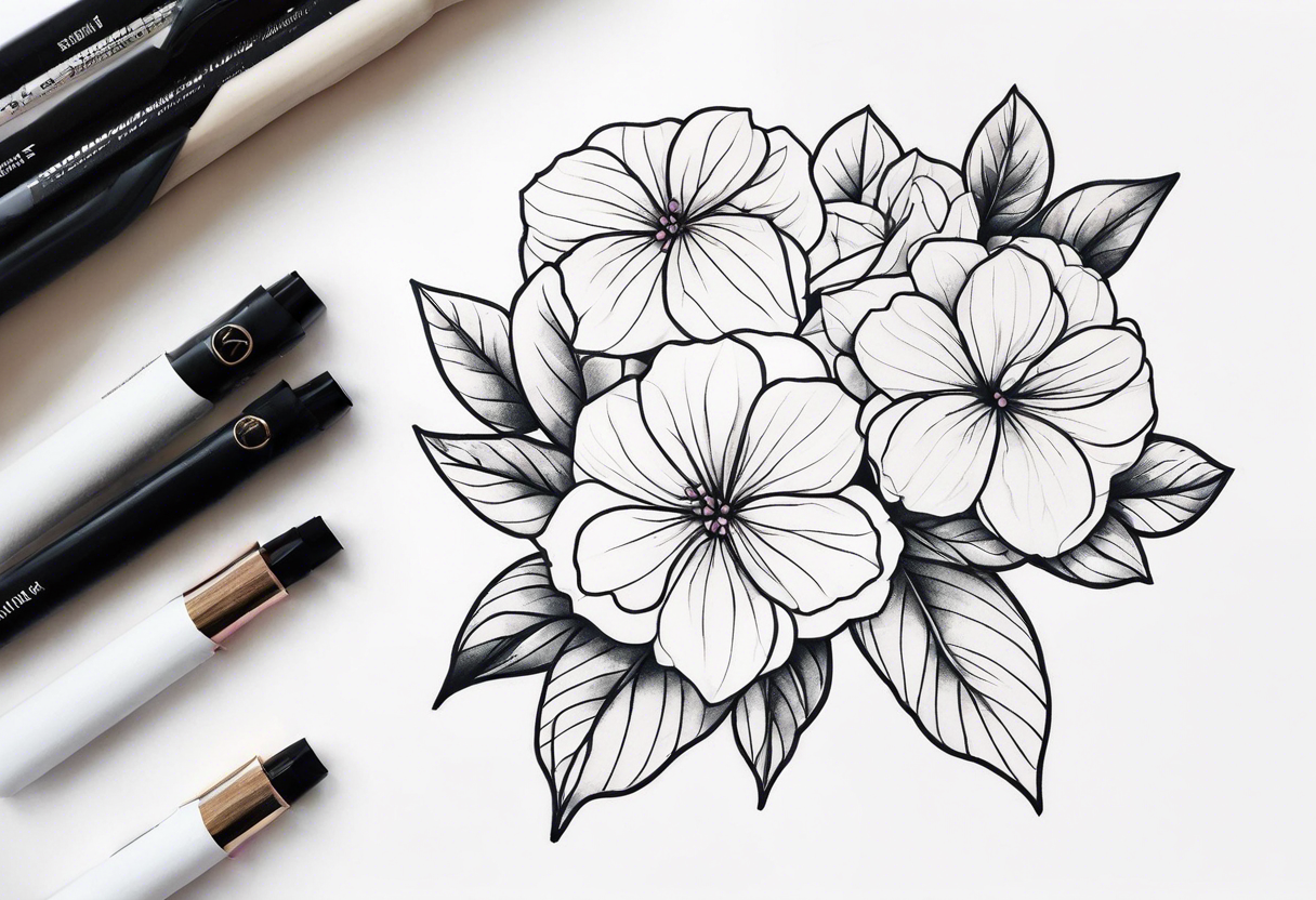 Flowers hydrangeas tattoo idea