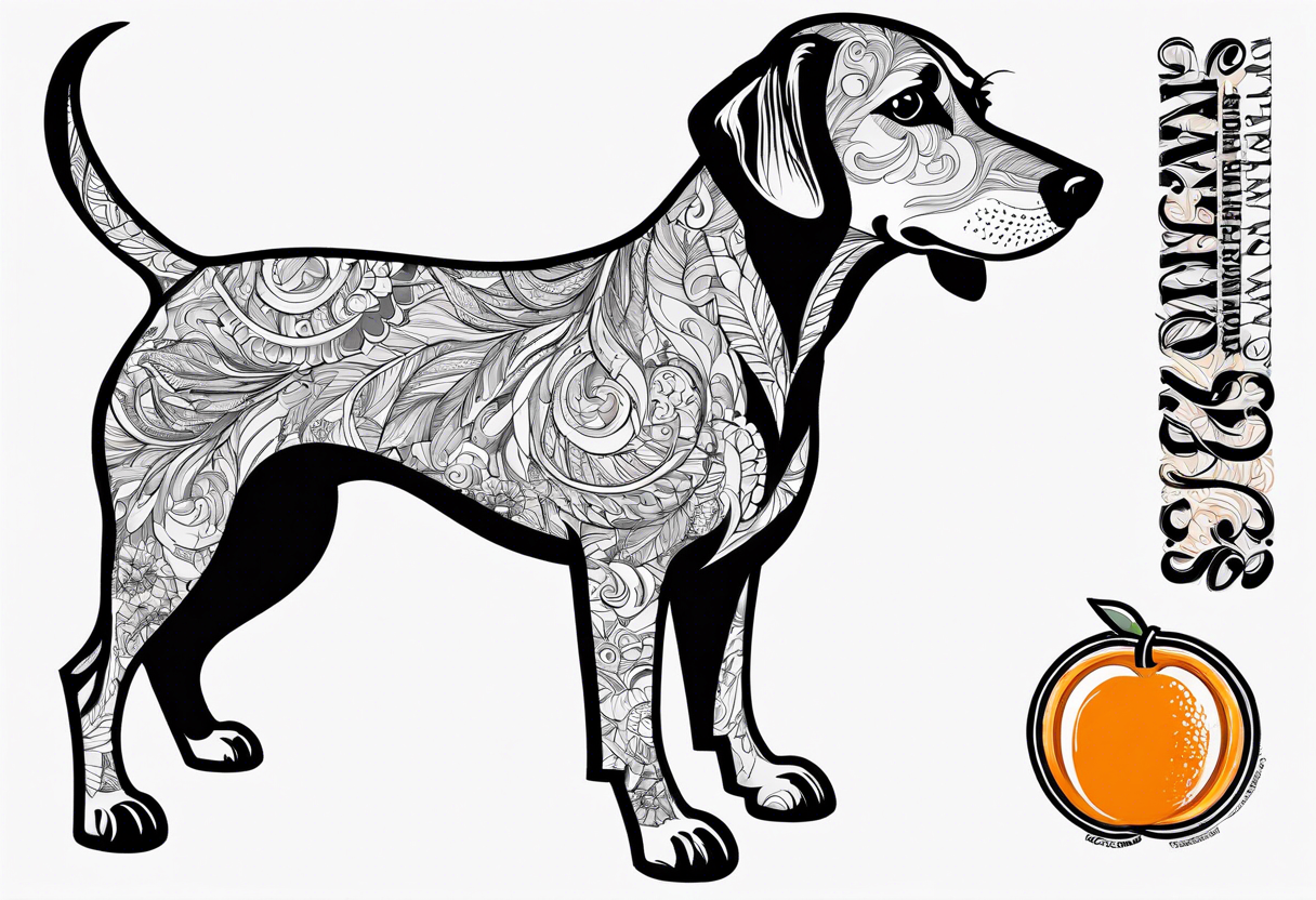 wiener dor orange with gray feet tattoo idea