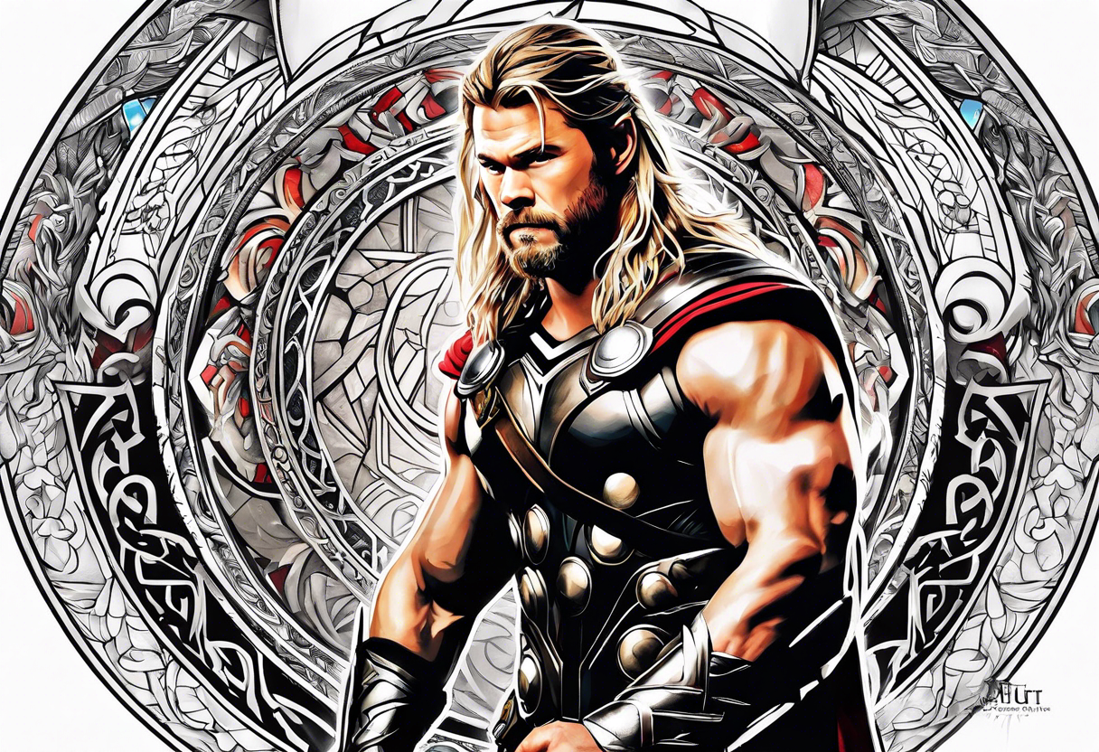 The Mighty Thor that looks like the Chris Hemsworth version tattoo idea