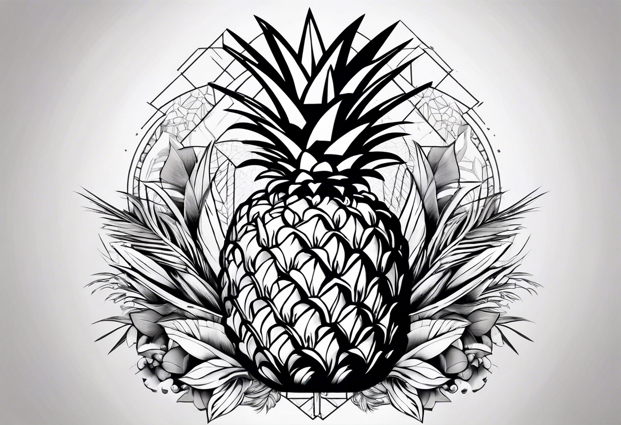 Half pineapple half bomb tattoo idea