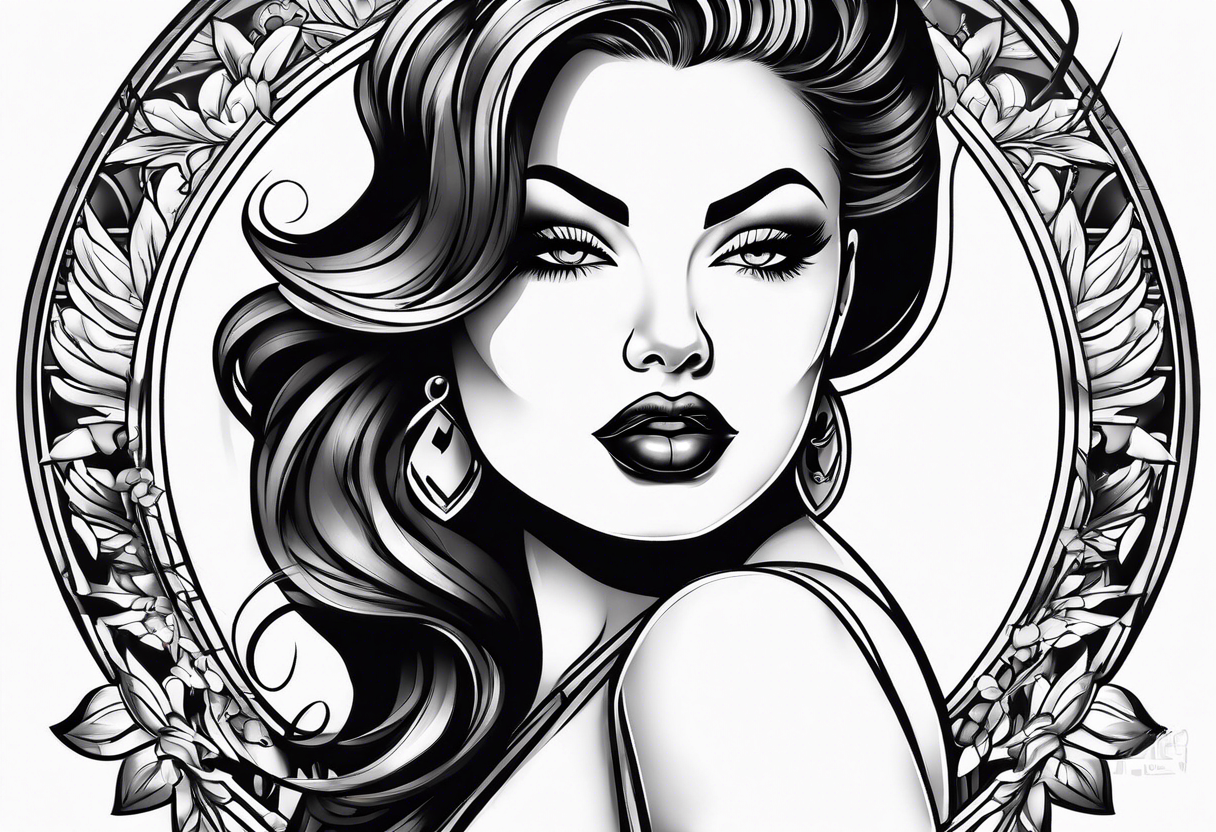 chubby pinup girl tattoo idea