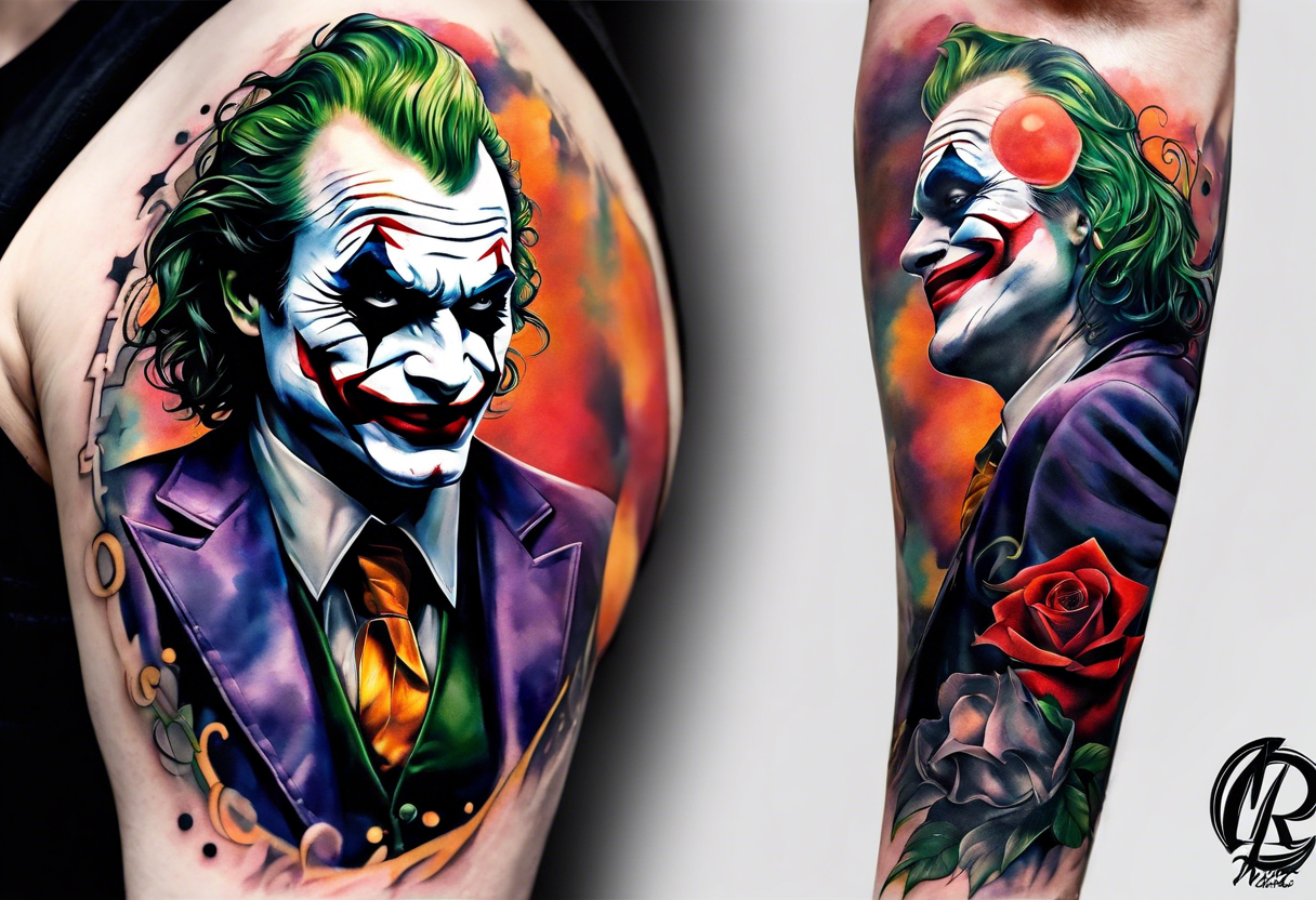 Black Ink Why So Serious 3D Joker Face Tattoo On Lower Sleeve – Truetattoos