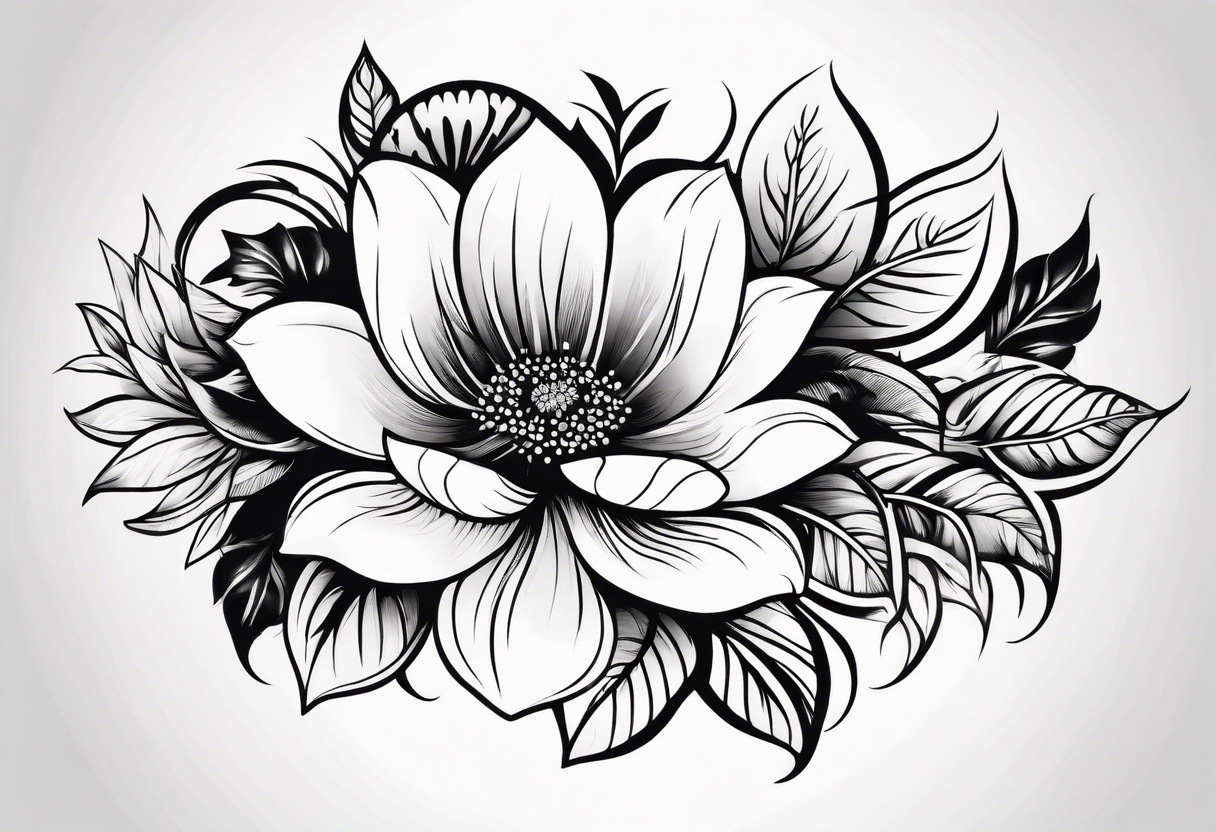 Silhouette flower armband tattoo idea