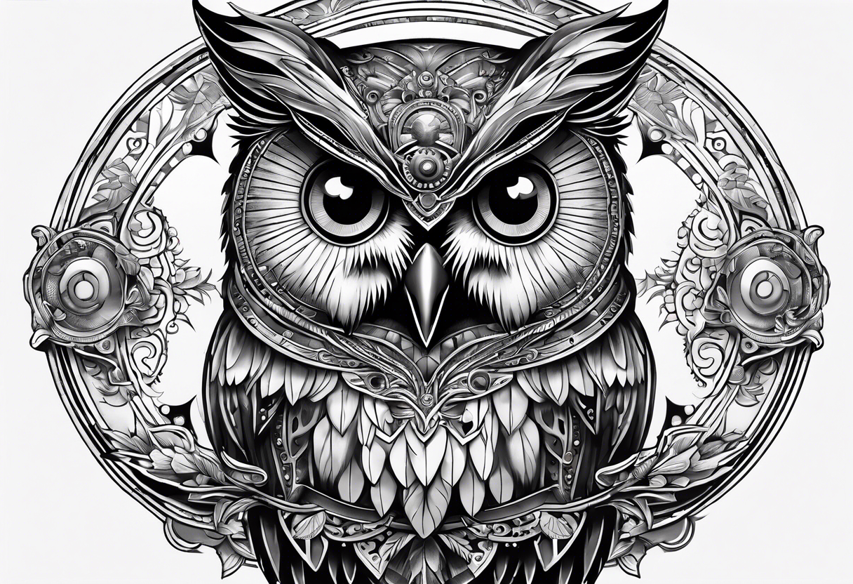 clockwork owl tattoo idea