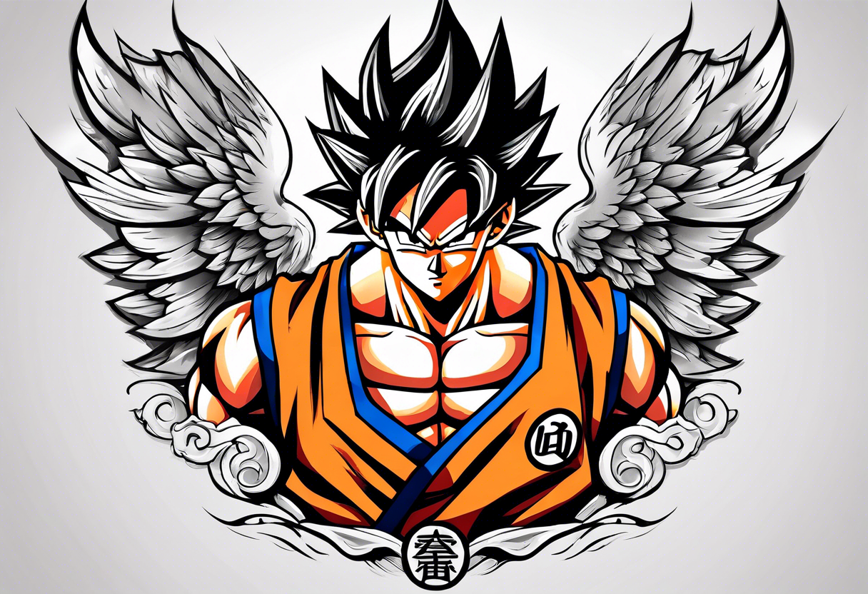 Tattoo on arm with goku with wings tattoo idea