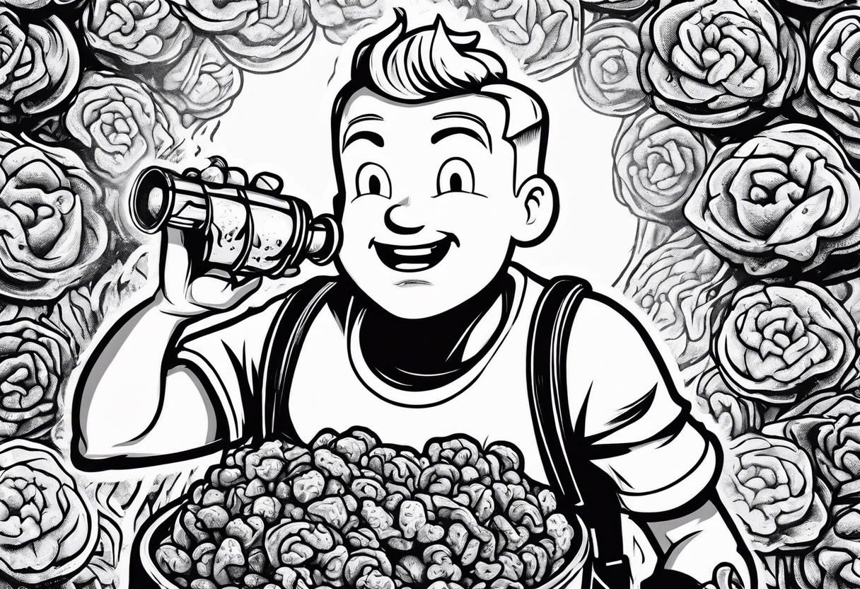 Vault boy eating brains tattoo idea