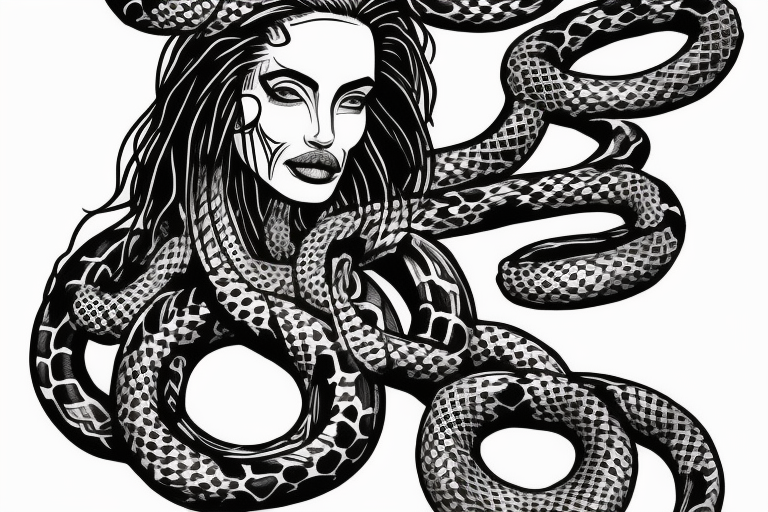 Tattoo uploaded by Goldie • Medusa #snakes #snake #color #linework