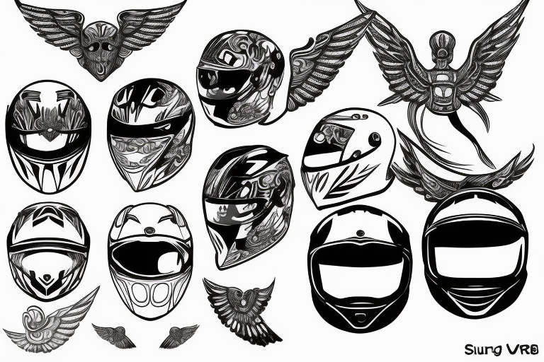 Stickercraft Vinyl Tribal Tattoo Bike Sticker, Helmet 4 x 4 Visor 6.5 x 5  Inches, Silver : Amazon.in: Car & Motorbike