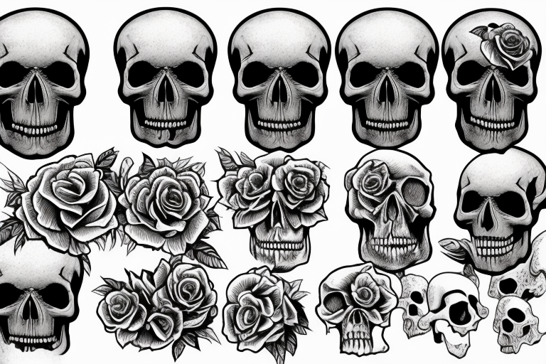 Skull with eerie felling tattoo idea