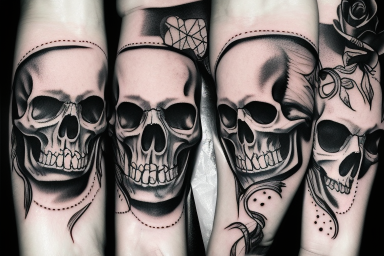 Skull with eerie felling tattoo idea