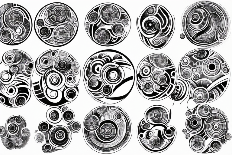 abstract tattoo on shoulder, concentric circles tattoo idea