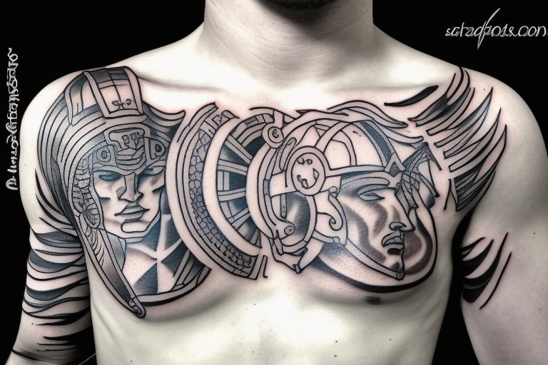 Idea Tattoo - Greek helmet drawing from 