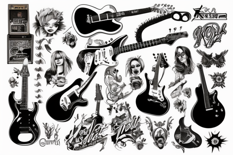 Guitar Cartoon png download - 491*750 - Free Transparent Tattoo png  Download. - CleanPNG / KissPNG