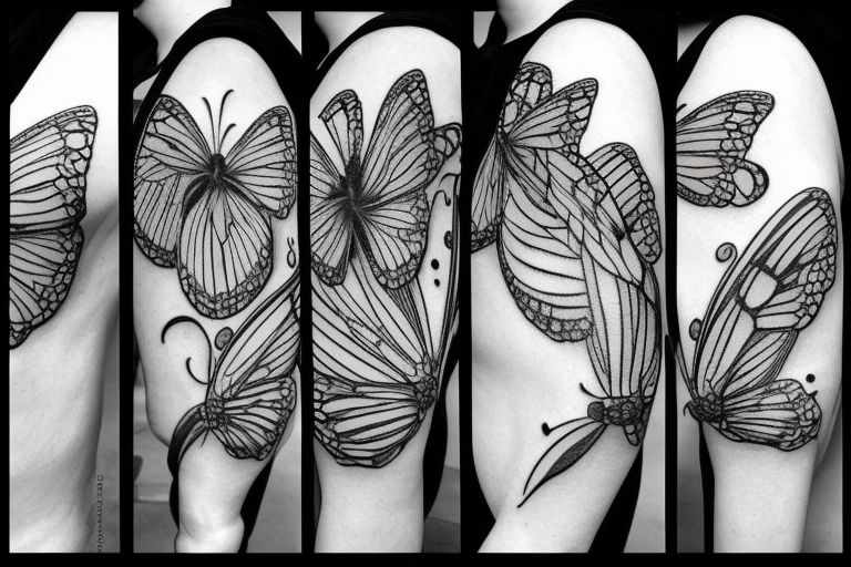 Butterfly cocoon transformation tattoo idea TattoosAI