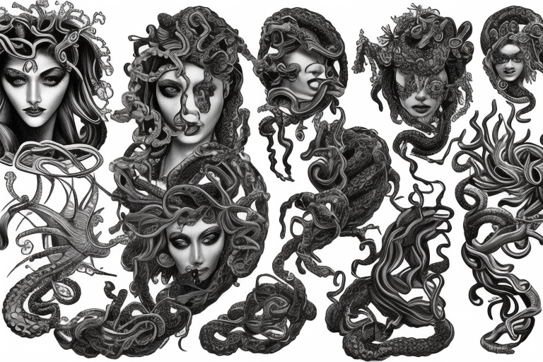 Medusa, maximalist tattoo idea