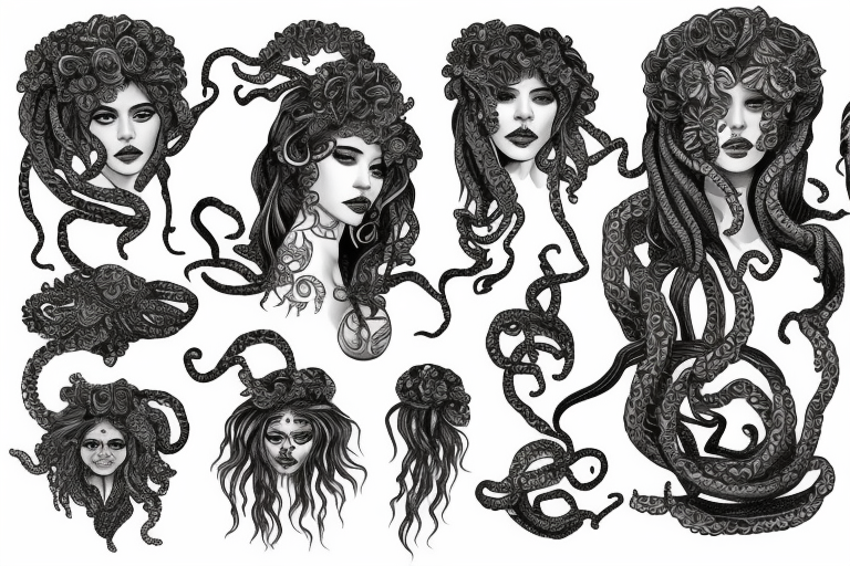 Mexican Medusa, maximalist tattoo idea