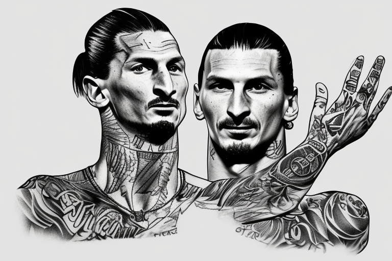 180331 Tattoos on the back of LA Galaxys Zlatan Ibrahimovic during the  football match in MLS